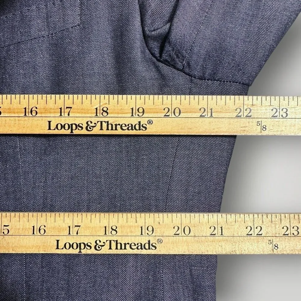 BANANA REPUBLIC Tailored fit Mens Blazer 44R Sport Coat Jacket WOOL/LINEN Navy